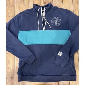Chubbies Sweatshirt Men's Size L Blue 1/4 Zip Pullover Heavyweight Made in USA
